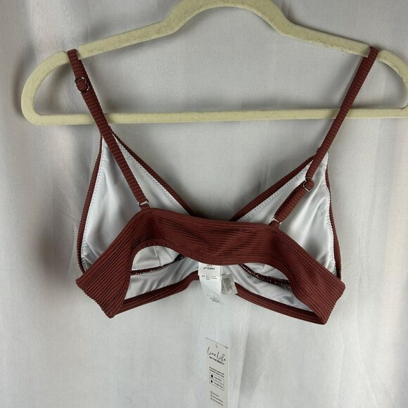 NEW Cupshe Ribbed Triangle 2 Piece Bikini Women Medium Brown Solid Vacation - Picture 7 of 13